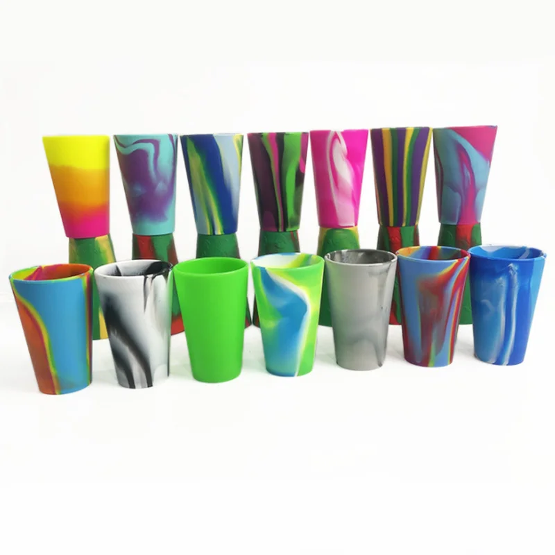 New Wine Tea Cup Custom Silicone Beer Drinking Cup BPA-Free Unbreakable Silicone Cup with Lids and Straws