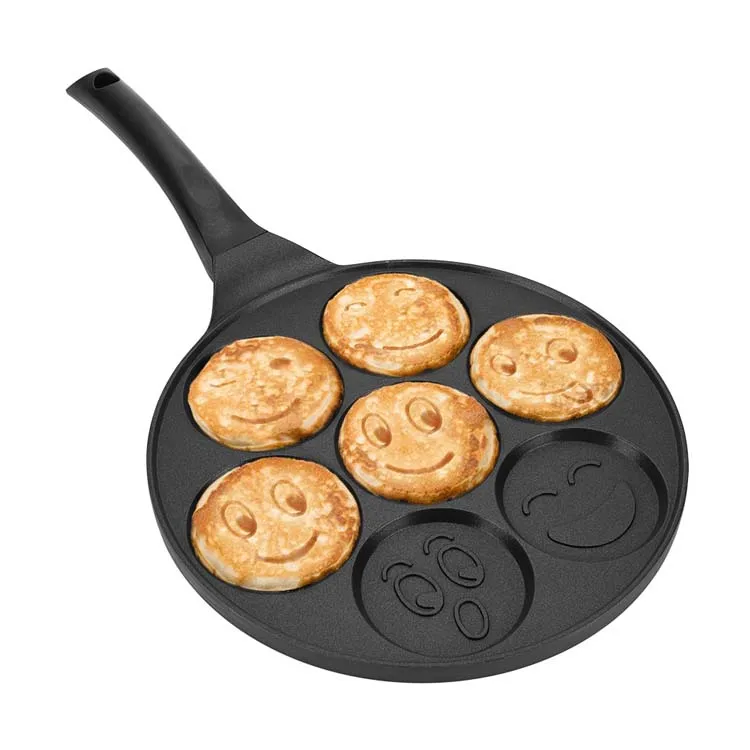 Камень с покрытием в виде улыбающихся рожиц блин сковорода 7-улыбка-лицевая сторона сковорода