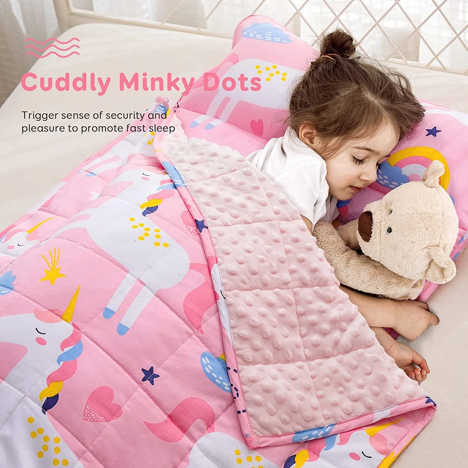New Fashion 2 in1 Weighted Blanket Nap Mat with Carry Bag for Preschool Support Custom Name Sleeping Bag with Removable Pillow