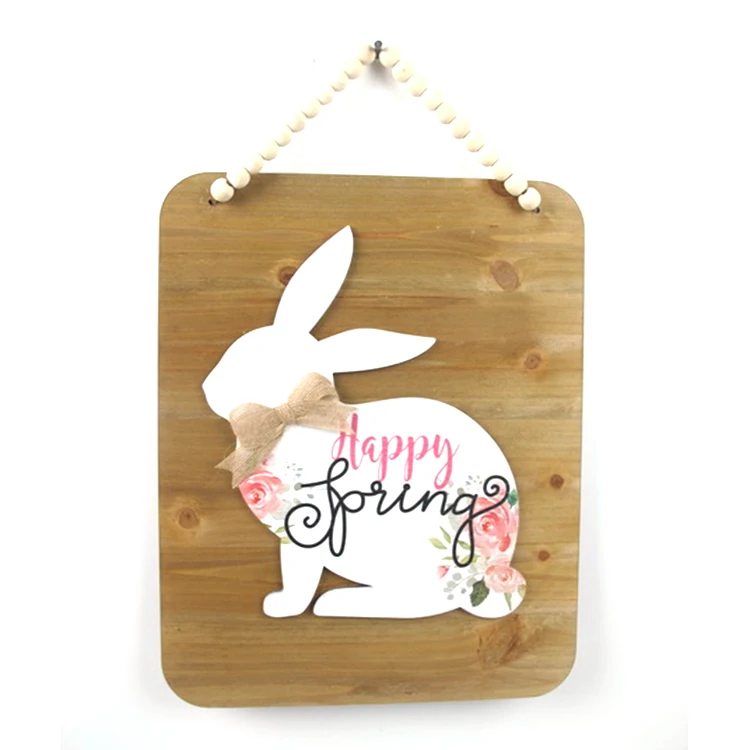 
Easter Spring Wood Hanging Sign Wall Decoration Sign 
