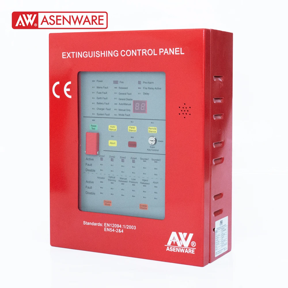 Automatic FM200/CO2 4 Zone Fire Alarm Gas Extinguishing Control Panel