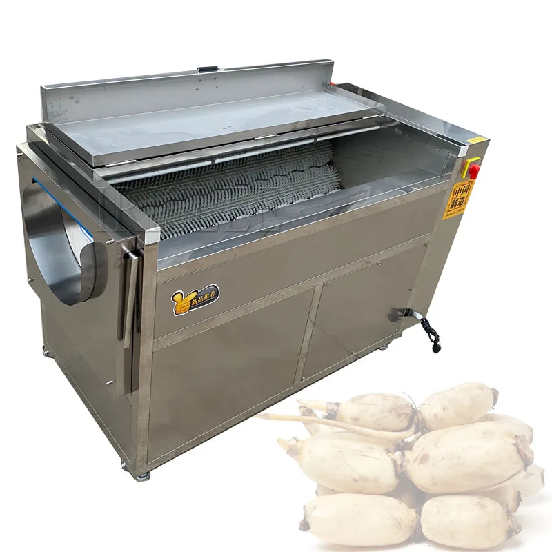 Vegetable Washing Peeling Machine Commercial Brush Type Potato Taro Ginger Sweet Potato Lotus Root Electric Cleaning Peeler Mach