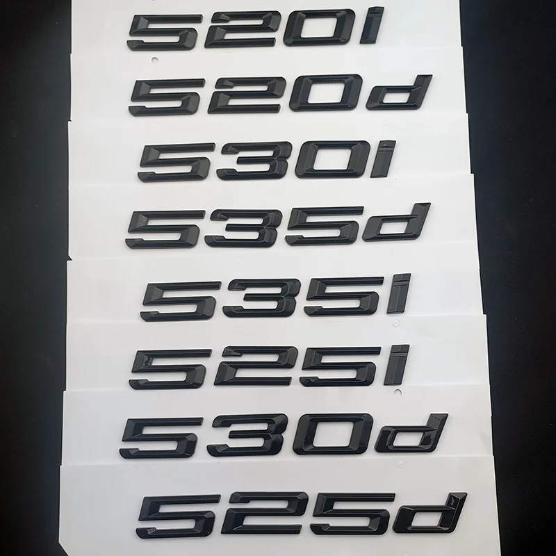 3D ABS 520d 523d 530d Alphanumeric sign Car Trunk Chrome Letters sticker emblem Decal For BMW