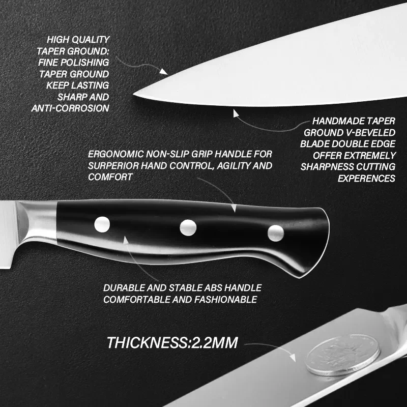 Manufacturer 16pcs Super Sharp Stainless Steel Kitchen Chef Knife Set With Wooden Block