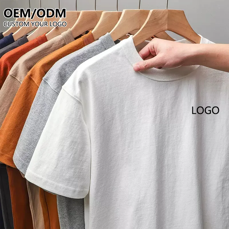 High Quality Custom 240 Gsm Heavyweight T Shirt Cotton Unisex Premium White Oversize Men Blank Tee T-Shirts