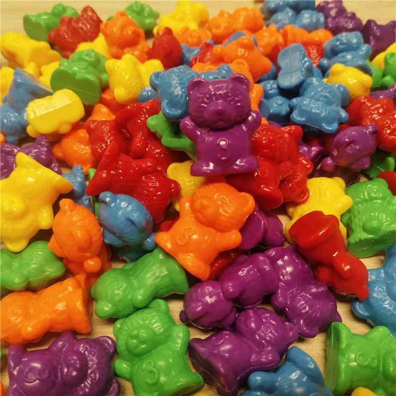 montessori toys  Plastic Colorful Counting Bears with Matching Sorting Cups