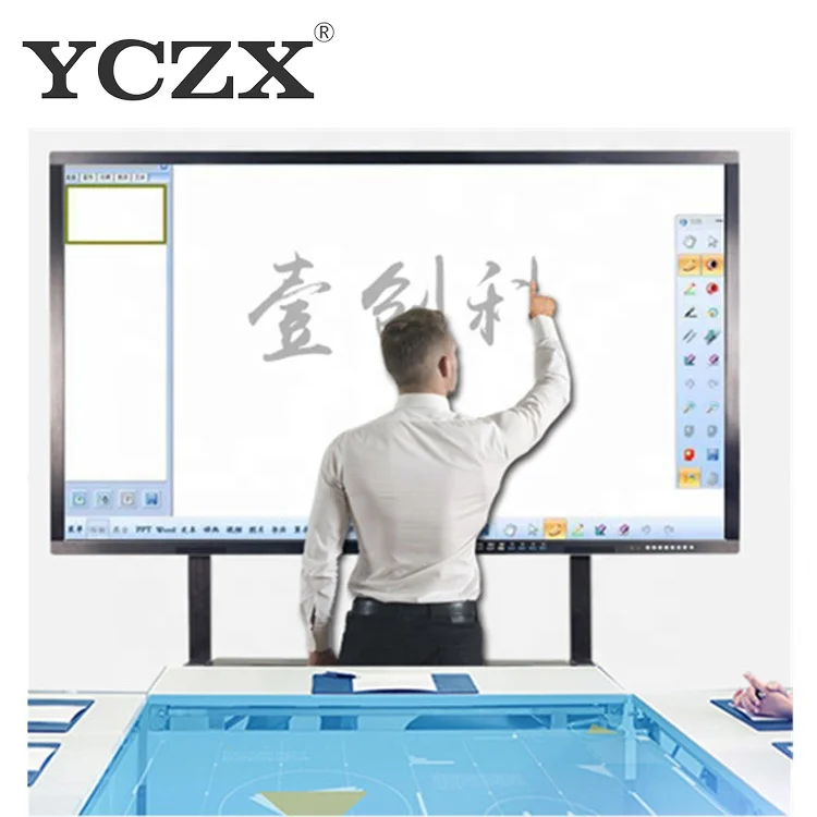 86inch Supplies School Office Whiteboard  Black Android White LED Anti Glass Interactive Smart Board Touch Screen Digital Boards
