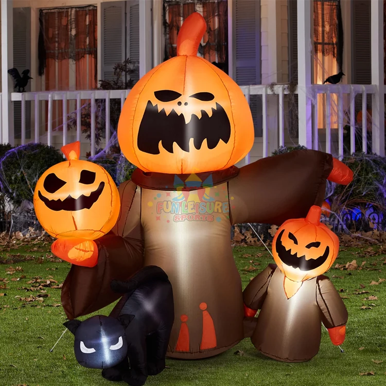 Festival home yard decorations blow up 6ft tall halloween inflatable pumpkin road sign