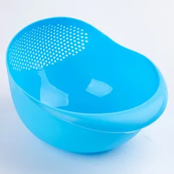 Food Grade Plastic Rice Beans Peas Washing Filter Strainer Green Pink Color Basket Sieve Drainer Cleaning Gadget