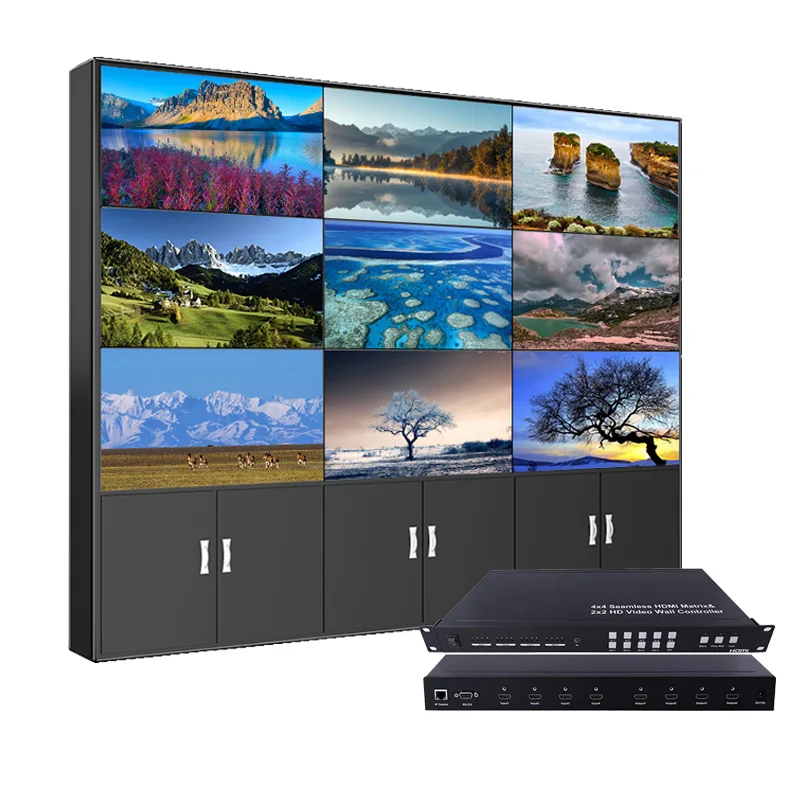 1.8mm matrix Digital Signage And Display LG panel display Seamless 3x3 Lcd Video Wall splicing screen