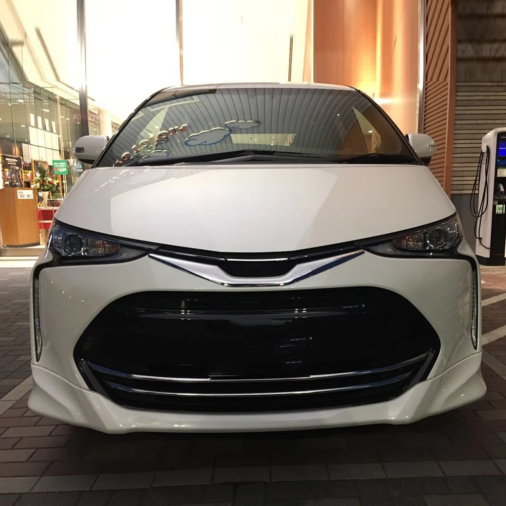 ABS Chrome Front Grille Trim For Toyota Estima Previa Tarago Car Hood Mesh Grill Steamer Cover Auto Accessories