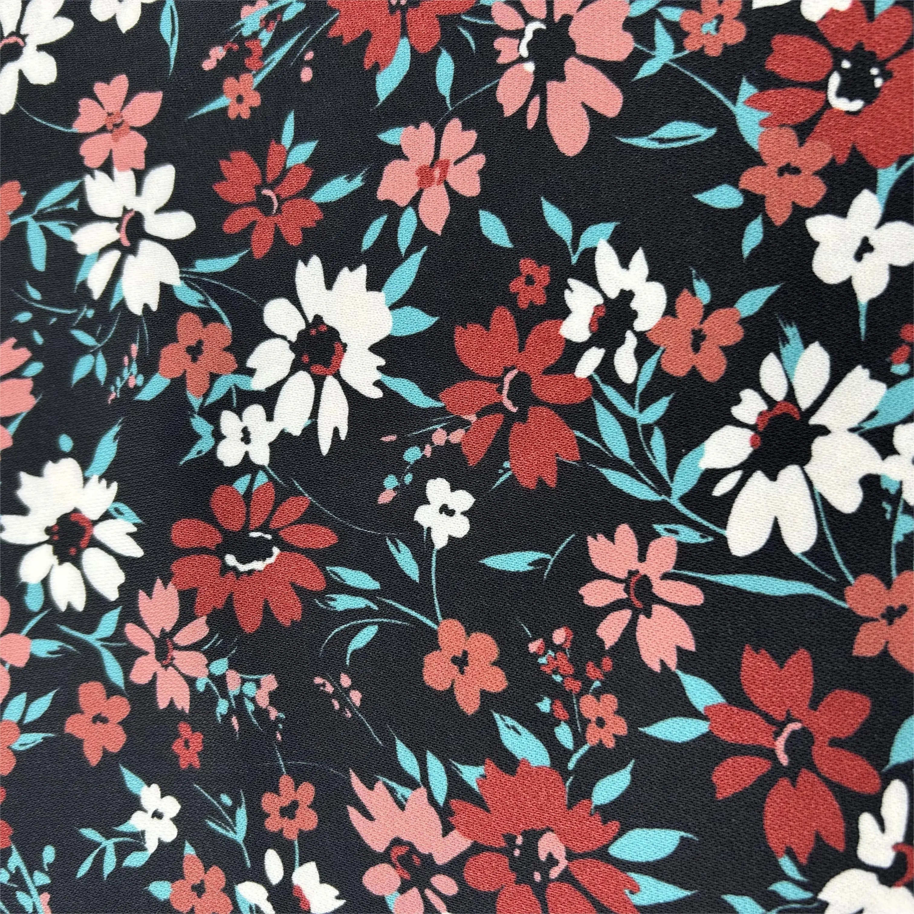 Print dobby fabric crepe fabric recycled polyester chiffon fabric flower for dresses clothing