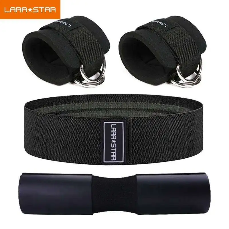 Gym Hip Resistance Bands For Hip Thrusts Weightlifting Neck Shoulder Protective Barbell Pad Set for Squat Pad Ankle Straps
