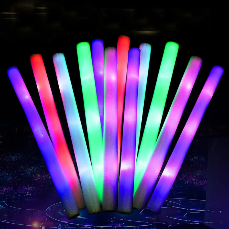 Amazon hot selling 48cm LED foam glow sticks halloween props light glow sticks for concert parties