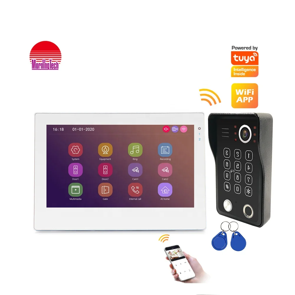 Tuya APP Control 1080P WiFi Video Door Bell Waterproof Wire Smart video Doorbell for villa Night Vision Video Door Bell