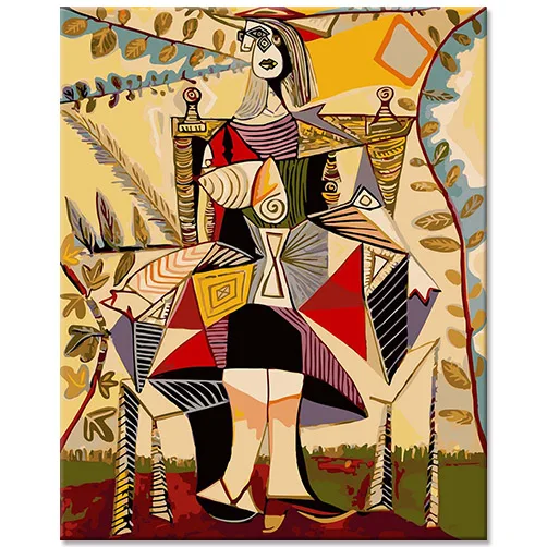 DEYI Canvas Print of Picasso Oil Paintings Reproduction Abstract Painting by Numbers Kit Wall Art Gifts for Home Decor