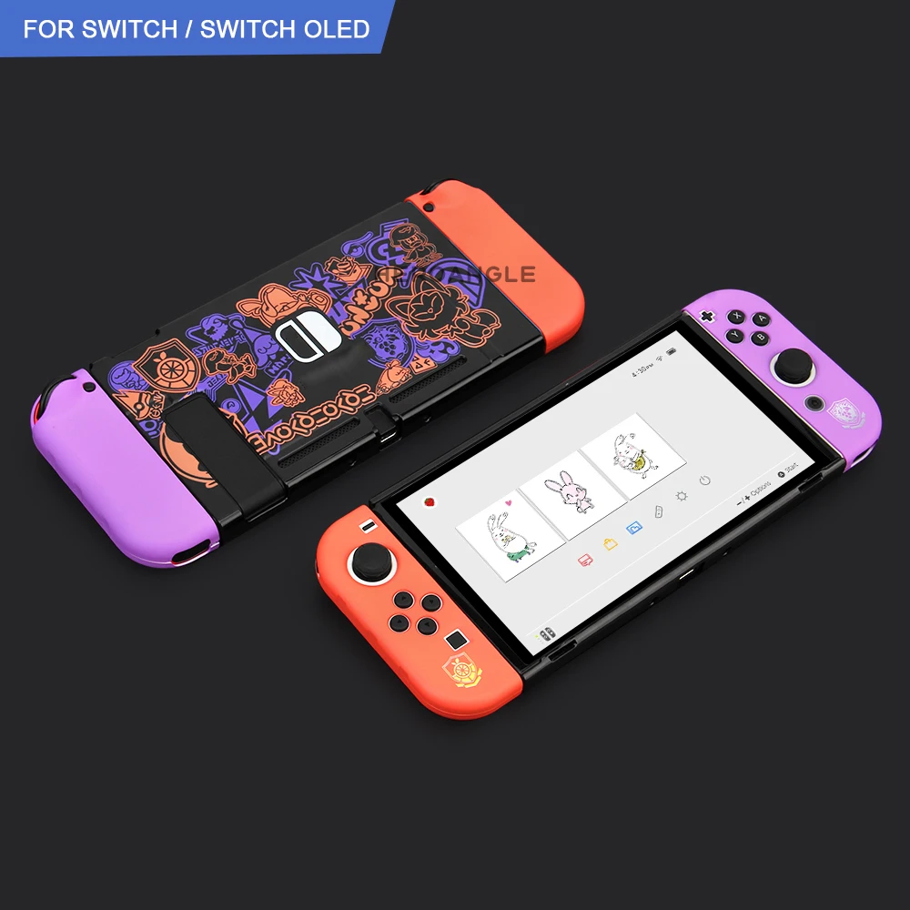 Painted Hard Protective Shell Case Game Card Box Host Bracket Portable Storage Bag For Nintendo Switch/Oled  Console Accessories