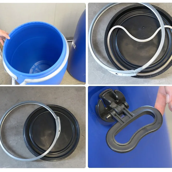 30L-200L Large Mouth Iron Hoop Plastic Sealing Flange Drum With Ring Lock