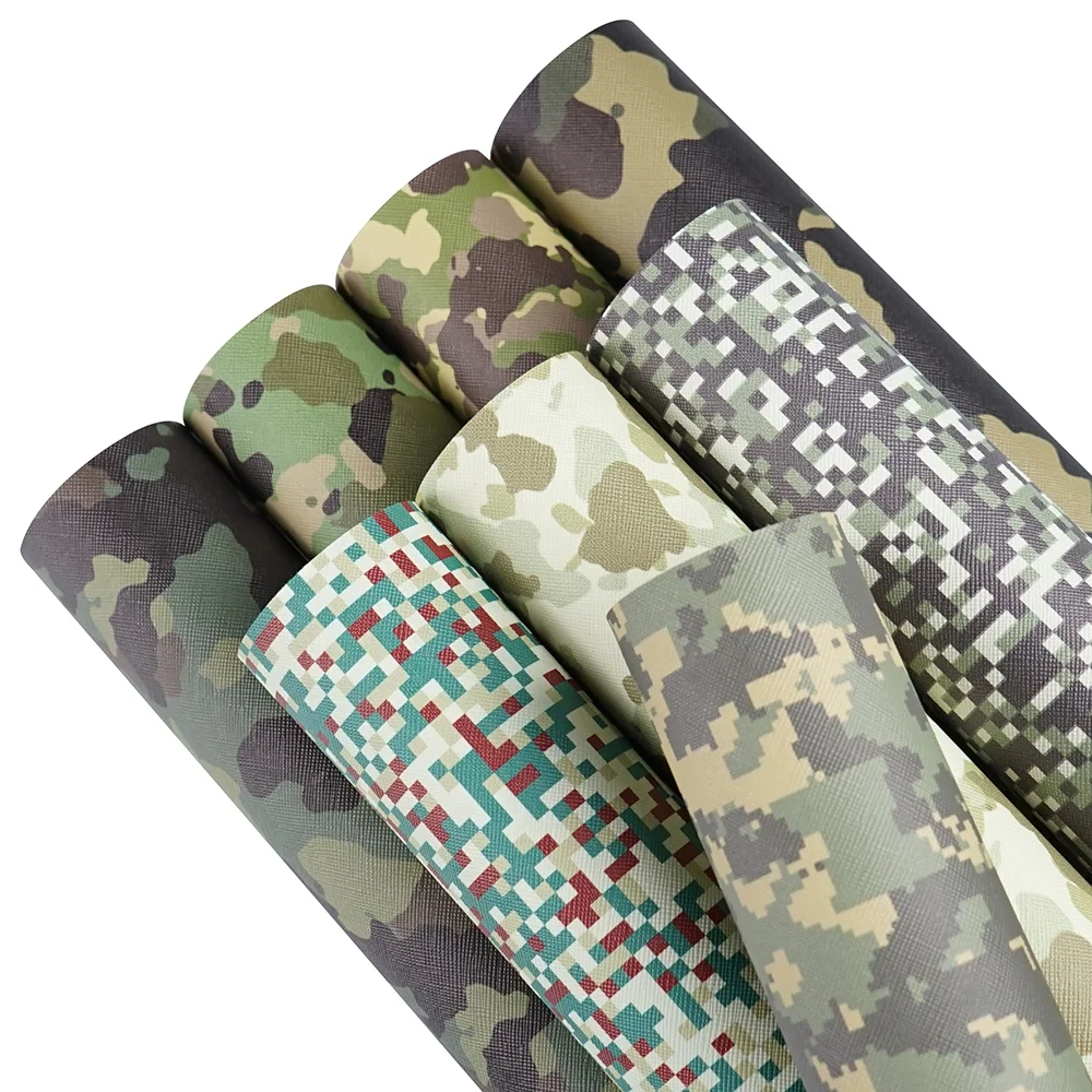 8 шт./компл. Лесной камуфляж искусственная кожа печать синтетическая листы для бантов и сережек изготовление своими