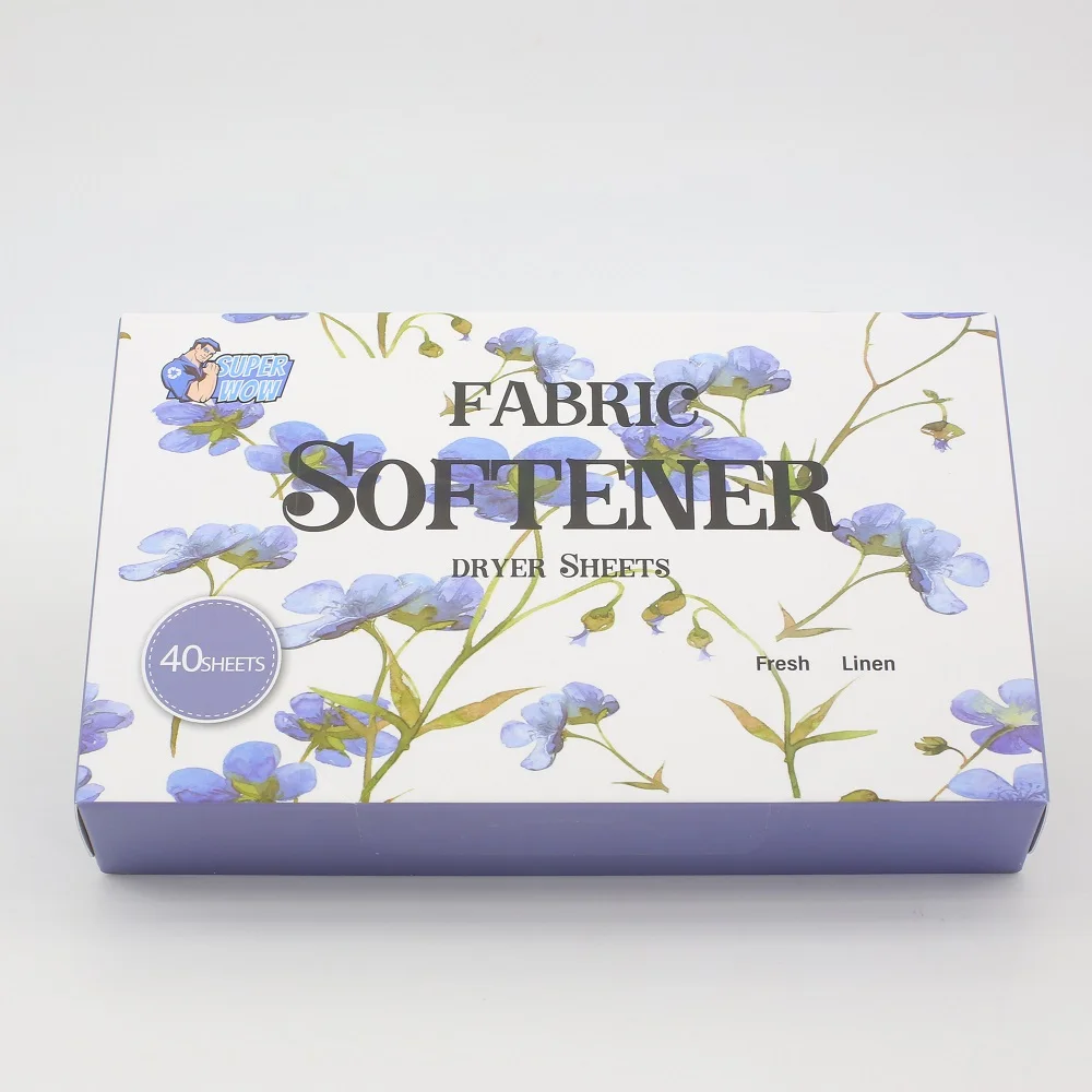Customized Packaging Nonwoven Fabric Dryer Softener Sheets Free Sample Clothing Softener Sheets