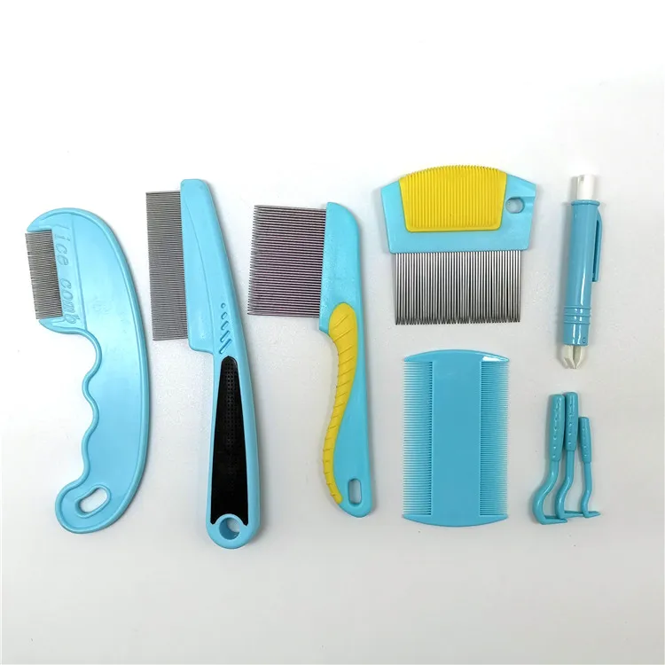 Dog Cat Grooming Tools Comb Kit Pet Comb Grooming Set Remove Float Hair Tear Marks Tick Removal Tool
