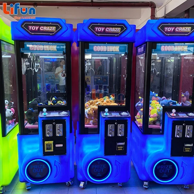 R02 LiFang Amusement Doll Catcher Arcade Vending Colorful Plush Toy Craze Claw Machine With Bill Acceptor And Card Reader Option