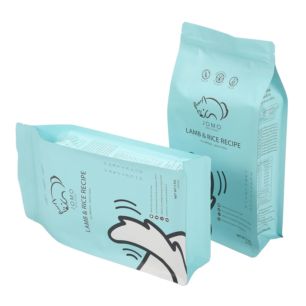 Custom Plain Matte Kraft Paper Pet Food Plastic Standing Up Pouches Packaging Cat Food Big Bags for Dog Food