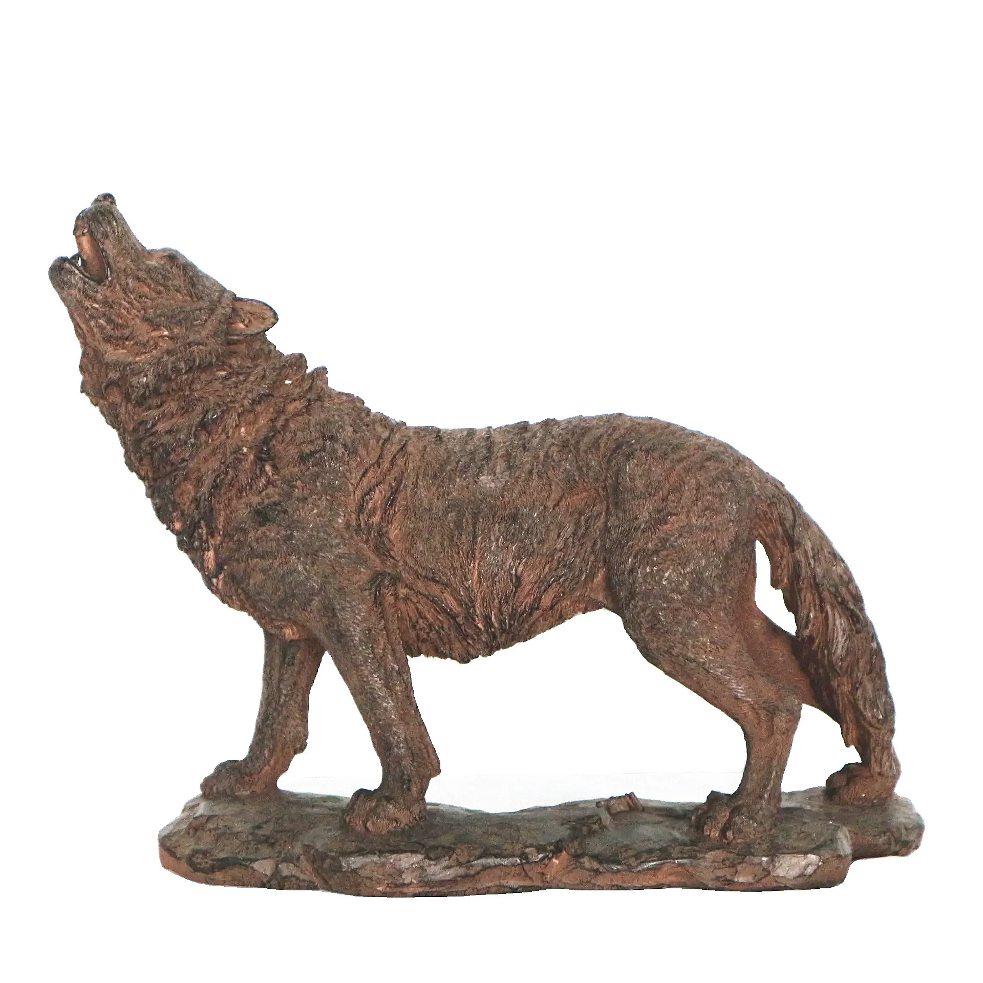 Realistic Resin Wolf Figurine Polyresin Animal Ornament for Home Decor or Garden Wall Statue Sculpture Model Artificial Style
