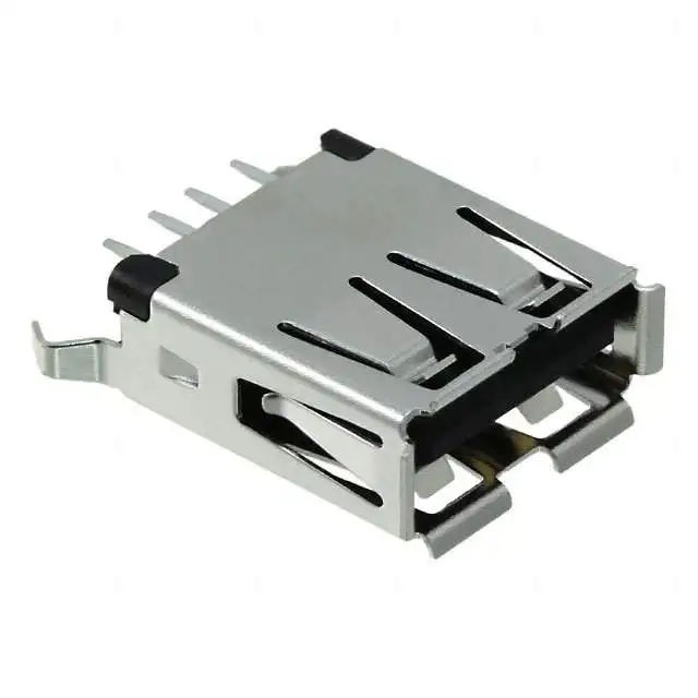 1734366-1 разъем USB 2,0, гнездо, 4-полосная, сквозное отверстие монтажа, вертикальный