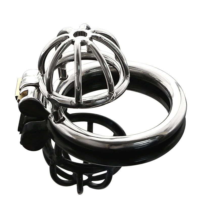 Customize Permanent Easy to Pee Stainless Steel Chastity Cock Cage with 3 size Cock Ring  Urethra Catheter Lock Bondage Sex Toys