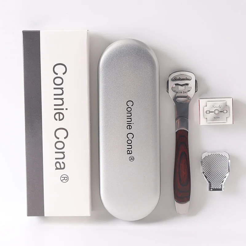 LOW MOQ 10 blades wooden handle foot care pedicure callus shaver remover rasp