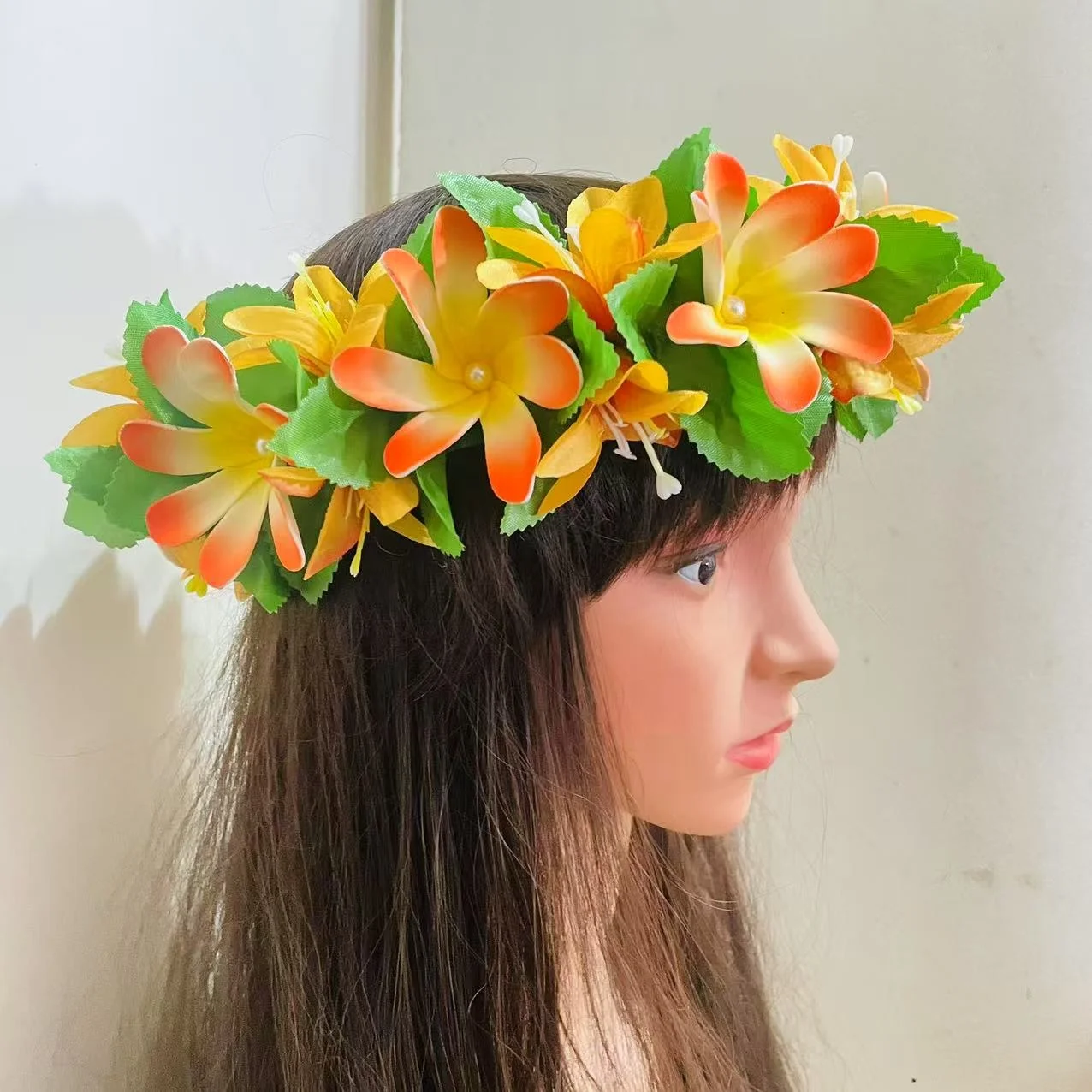 Tiara Foam Flower Headband with Lily and Pearls 8 Colors Available Island Dance Party Polynesian Samoan Tribal Accessories