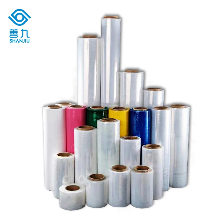 Factory Industrial Pallet Packing Pack Polyethylene Transparent Pallet Wrap Stretch Film Roll Hand PE Stretch Film