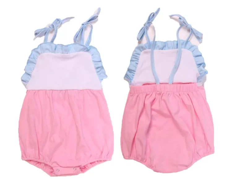 2023 Hot Sale   Monogram Easter rompers knitting cotton wholesale baby clothes infant newborn girls cute boutique baby romper
