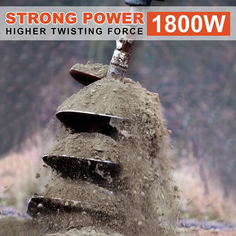 Post Hole Digger,Auger Post Hole Digger, Gas Powered Earth Digger with Earth Auger Drill Bit, for Farmland, Garden and Plant