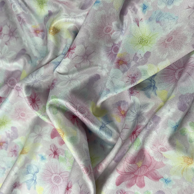 New Pattern Factory Direct High Quality Custom Printing Stretched Knitting DTY milk Silk Fabric