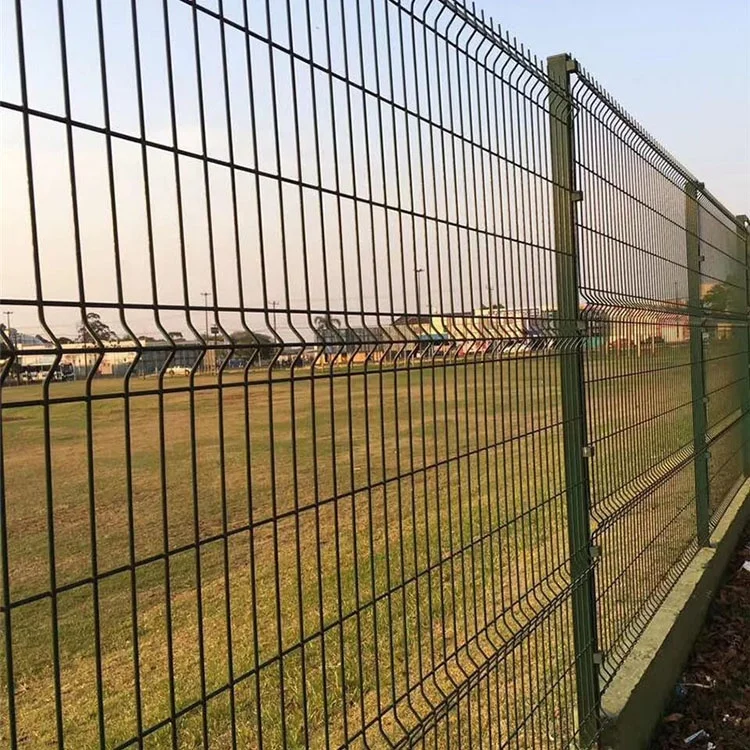 Wholesale Pvc Coated Dark Green Fence Panel V Wire Mesh Fencing 3d Welded Curvy