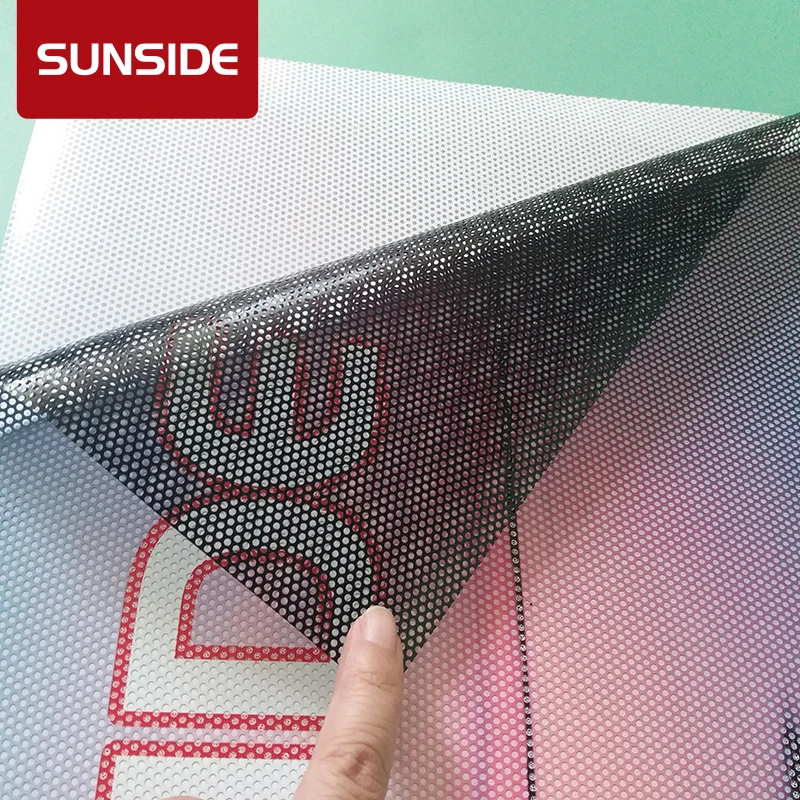 High Quality Perforated Vinyl Window Graphic One Way Vision Car Sticker