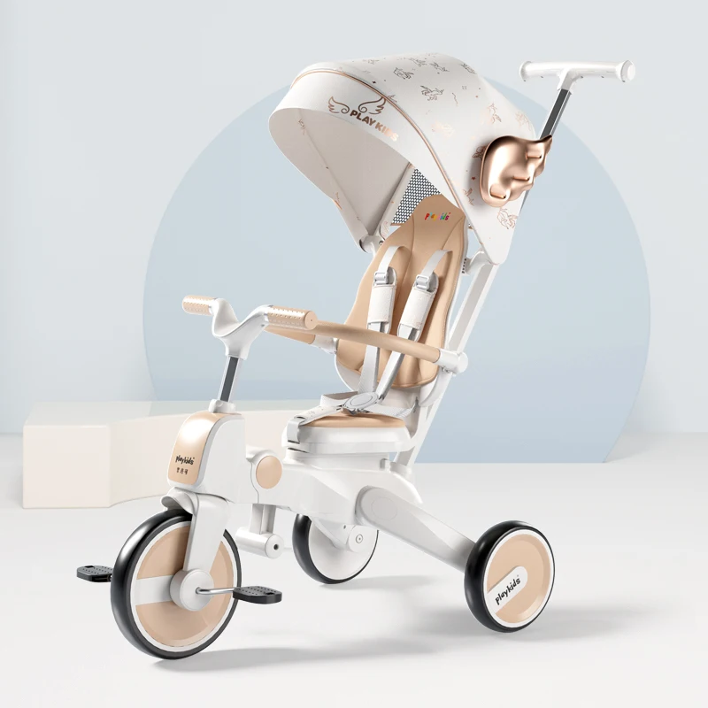 Folding Car Tricycle Scooter Baby Stroller Outdoor Baby Swing Car 3 Wheel Baby Tricycle 4 In 1