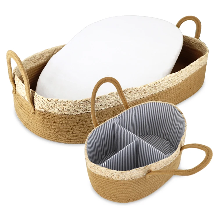 premium oval foldable nursery baby changing basket for the newborns