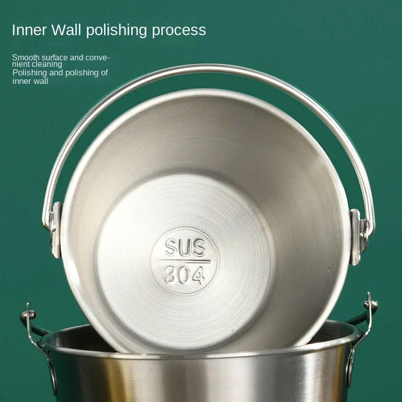 304 stainless steel ice bucket Bar snack Fries chicken food bucket Fried single beer portable ice bucket