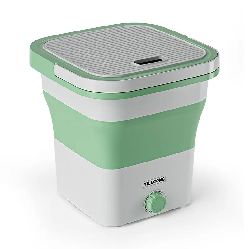 Mini Portable Bucket Washer Foldable Washing Machine with Soft Spin Dry and Drainage Pipe