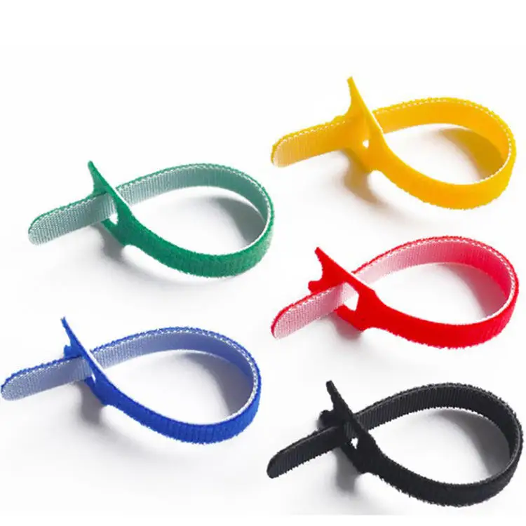 Fastening cable ties wires cords organizer straps Adjustable reusable double side hook and Loop straps