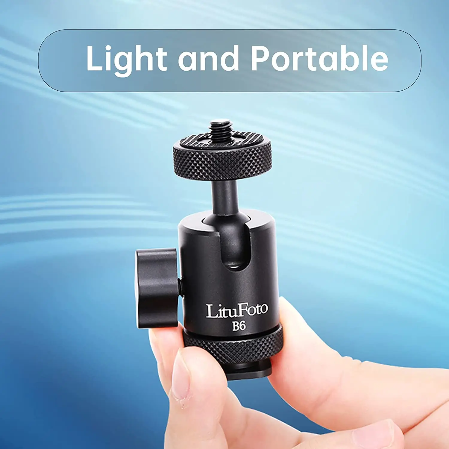 LituFoto B6 Mini Ball Head 1/4 Tripod Screw Head for Cameras on-Camera Microphone LED Video Light Video Monitor Tripod Monopod