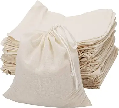 Reusable micron 100% unbleached organic cotton milk filter bag cheesecloth coffee tea filter bag