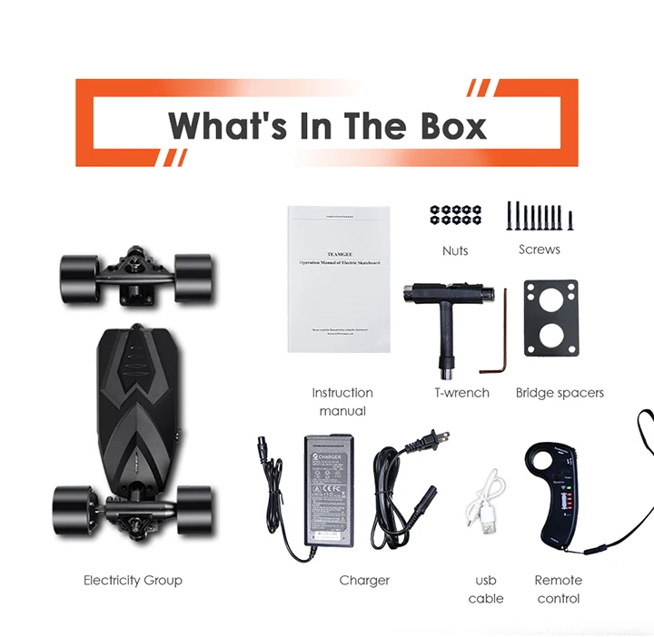 EU free shipping Teamgee H3 DIY mini custom skateboard complete DIY electric skateboard motor module e skateboard kit