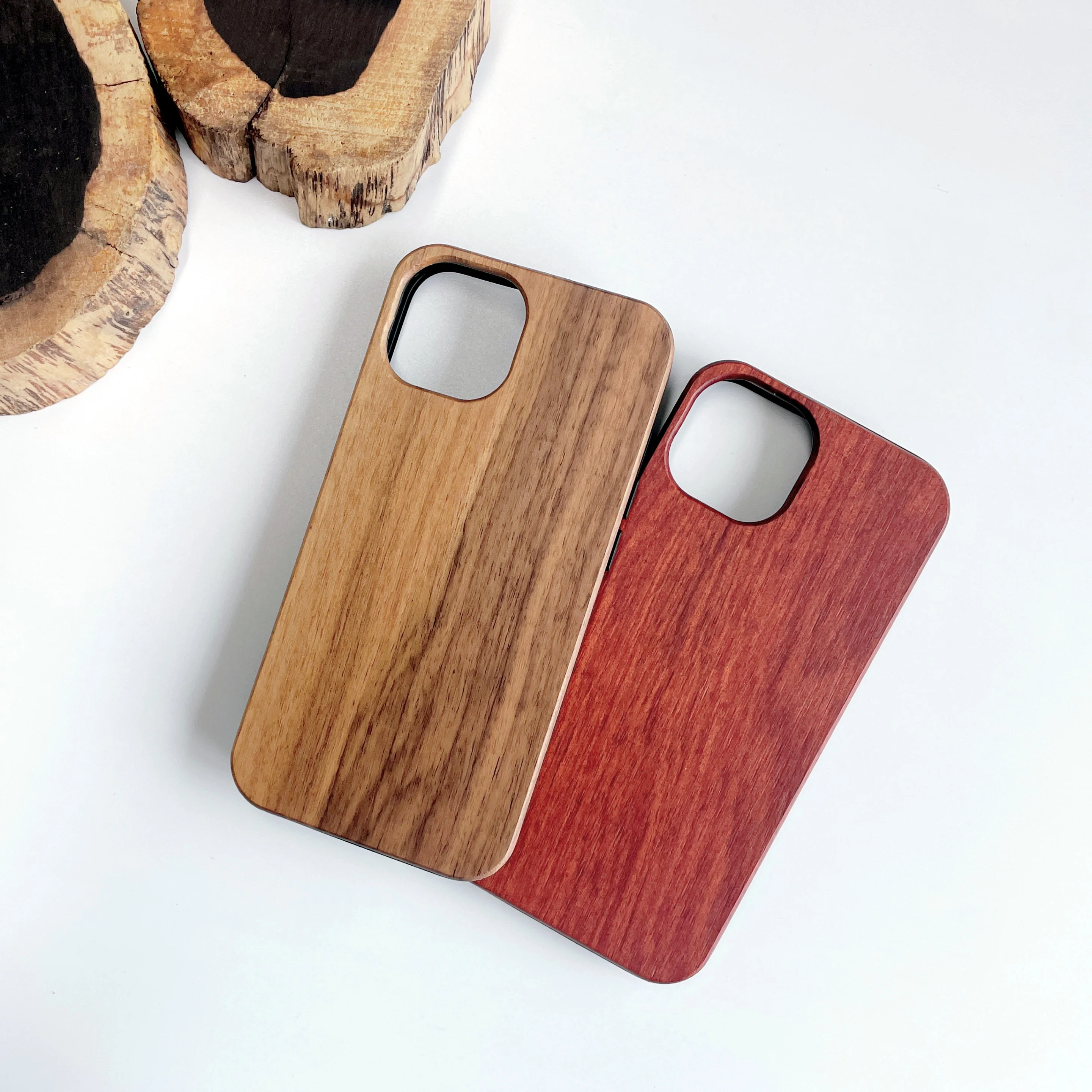 hot style wood phone case for iPhone 14 with square side design case for iPhone 12 11 13 pro max custom engraving design