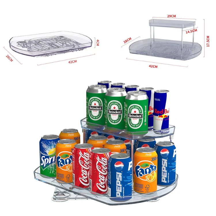 Refrigerator Turntable Storage Tray Lazy Susan Organizer Transparent Rotating Cabinets Pantry Tray