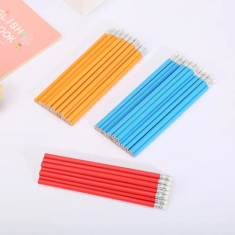 New  Wood Pencil HB Refill 7' Student Pencils  With Erasers Can Be Customized Logo And Colors