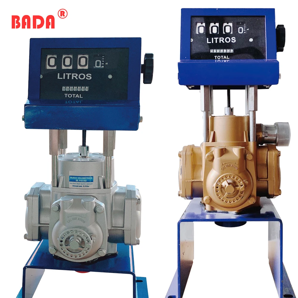 Fuel dispenser fuel flow meter with mechanical counter